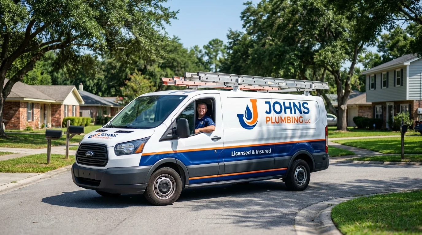 Johns Plumbing LLC service van in Verona, VA
