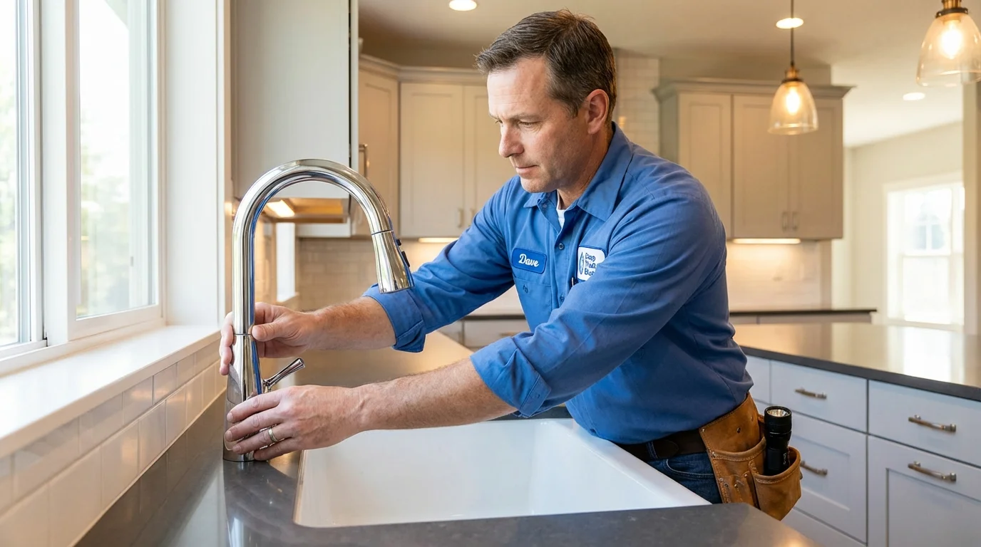 Kitchen faucet installation by Johns Plumbing LLC in Verona